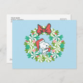 Prettig kerstfeest Pepermunt Kerstkrans Feestdagenkaart (Voorkant / Achterkant)