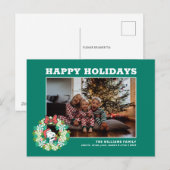 Prettig kerstfeest Pepermunt Kerstkrans Feestdagenkaart (Voorkant / Achterkant)