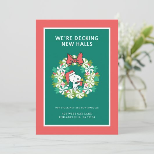 Prettig kerstfeest Pepermunt Kerstkrans Feestdagenkaart (Staand voorkant)