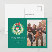 Prettig Kerstfeest | Pepermunt Krans Feestdagenkaart (Voorkant / Achterkant)