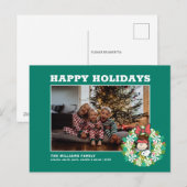 Prettig Kerstfeest | Pepermunt Krans Feestdagenkaart (Voorkant / Achterkant)