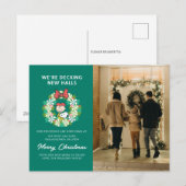 Prettig Kerstfeest | Pepermunt Krans Feestdagenkaart (Voorkant / Achterkant)