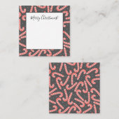 Prettig kerstfeest pepermunt snoep canes sneeuwvlo notitiekaartje (Voorkant / Achterkant)