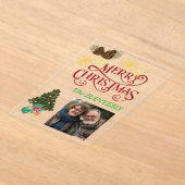 Prettig kerstfeest personaliseer acryl uitnodigingen (Laagn)