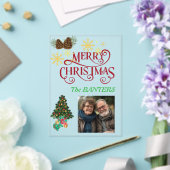 Prettig kerstfeest personaliseer acryl uitnodigingen (Insitu (Huwelijk))