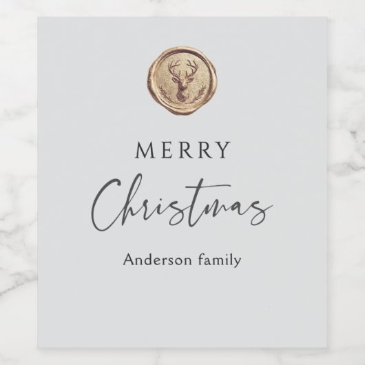 Prettig kerstfeest Persoonlijk gemaakt Wijn Etiket (Enkel label)