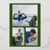 Prettig kerstfeest Persoonlijke foto goud  Folie Feestdagenkaart (Achterkant)