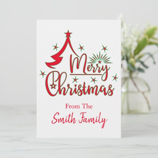 Prettig kerstfeest Persoonlijke Platte kaart (Staand voorkant)