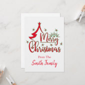 Prettig kerstfeest Persoonlijke Platte kaart (Voorkant / Achterkant in situ)