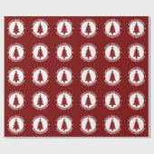 Prettig kerstfeest Persoonlijke Sticker Cadeaupapier (Vlak)