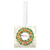 Prettig kerstfeest Pickleball 1 Aangepaste kubus k Ornament (Voorkant)