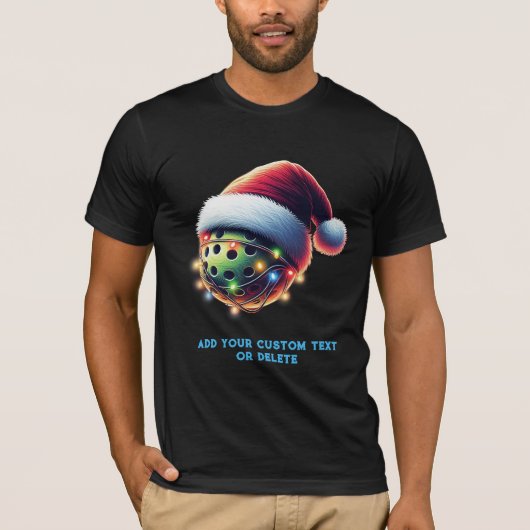 Prettig kerstfeest Pickleball Kerstman Muts Pickle T-shirt (Voorkant)