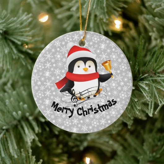 Prettig kerstfeest pinguïn keramisch ornament (Boom)