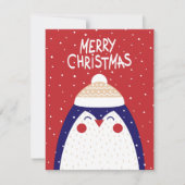 Prettig kerstfeest Pinguïn kerstkaart (Voorkant)