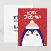 Prettig kerstfeest Pinguïn kerstkaart (Voorkant / Achterkant)
