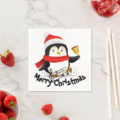 Prettig kerstfeest pinguïn  servet (Insitu)