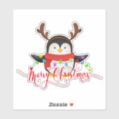Prettig kerstfeest pinguïn Sticker (Vel)