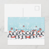 Prettig kerstfeest Pinguïnfamilie Feestdagenkaart (Voorkant / Achterkant)