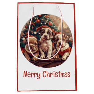 Prettig kerstfeest Pit Bull Puppy Honden Medium Cadeauzakje