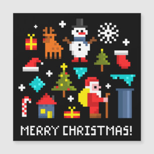 Prettig kerstfeest pixel tekenfilms