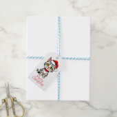 Prettig kerstfeest poes kat cadeaulabel (Met Touw)