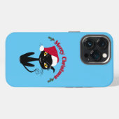 Prettig kerstfeest poes kat iPhone hoesje (Achterkant horizontaal)