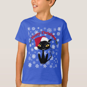 Prettig kerstfeest poes kat t-shirt