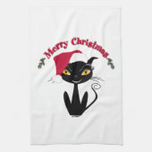 Prettig kerstfeest poes kat theedoek (Verticaal)