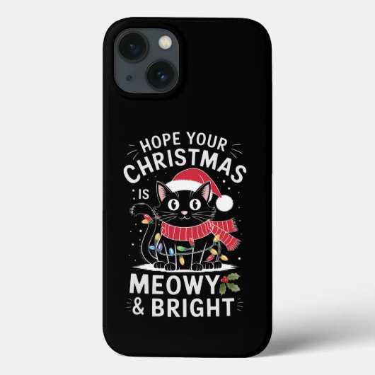 Prettig Kerstfeest, Poeslief en Licht Kat Kerstmis Case-Mate iPhone Case (Achterkant)