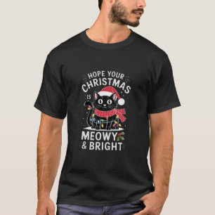 Prettig Kerstfeest, Poeslief en Licht Kat Kerstmis T-shirt