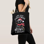 Prettig Kerstfeest, Poeslief en Licht Kat Kerstmis Tote Bag (Dichtbij)
