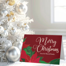 Prettig kerstfeest Poinsettia Elegante Rode Aangep
