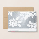 Prettig kerstfeest. Poinsettia frame Luxe Folie Kaarten (Met envelop)