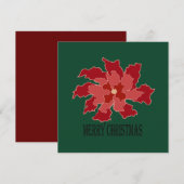 Prettig kerstfeest poinsettia kaart (Voorkant / Achterkant)