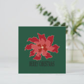Prettig kerstfeest poinsettia kaart (Staand voorkant)