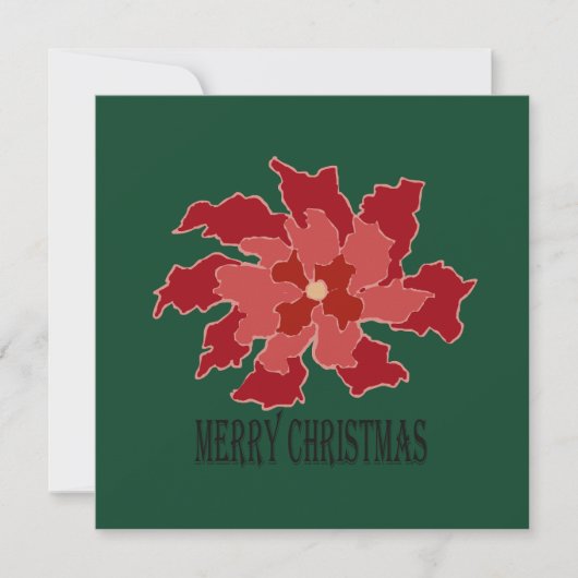 Prettig kerstfeest poinsettia kaart (Voorkant)