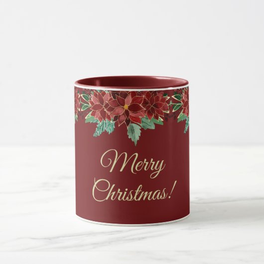 Prettig Kerstfeest Poinsettia Mok (Midden)
