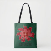 Prettig kerstfeest poinsettia tote bag (Voorkant)