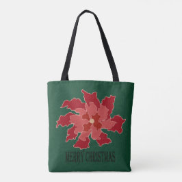 Prettig kerstfeest poinsettia tote bag