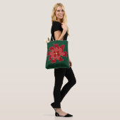 Prettig kerstfeest poinsettia tote bag (Op model)