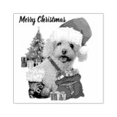 Prettig kerstfeest Poodle rubberen stempel (Afrduk)