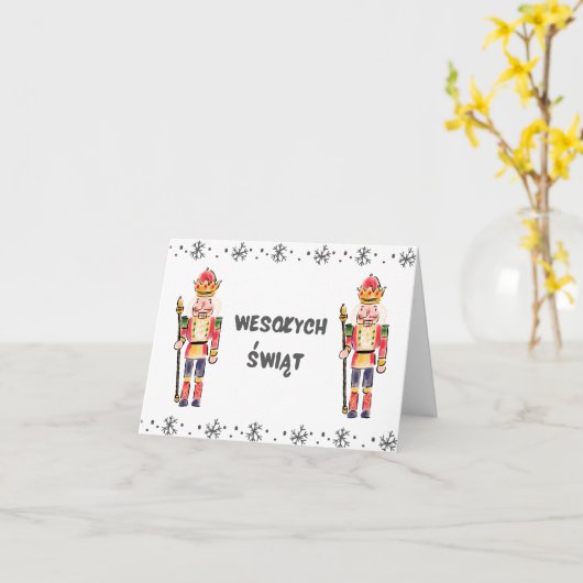 Prettig kerstfeest Poolse kerst Kaart (Gele Bloem)