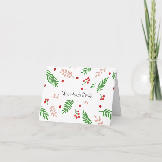 Prettig Kerstfeest, Poolse kerstkaart  Kaart (Voorkant)