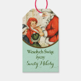 Prettig Kerstfeest Poolse Kerstman Kerst Kinderen Cadeaulabel