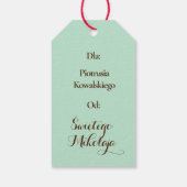 Prettig Kerstfeest Poolse Kerstman Kerst Kinderen Cadeaulabel (Achterkant)