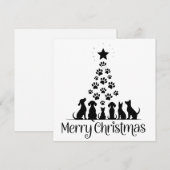 Prettig kerstfeest Poot Boom Hondenliefhebber Katt Feestdagenkaart (Voorkant / Achterkant)