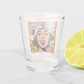 Prettig kerstfeest Pop Art Shotglas Shot Glas (Achterkant)