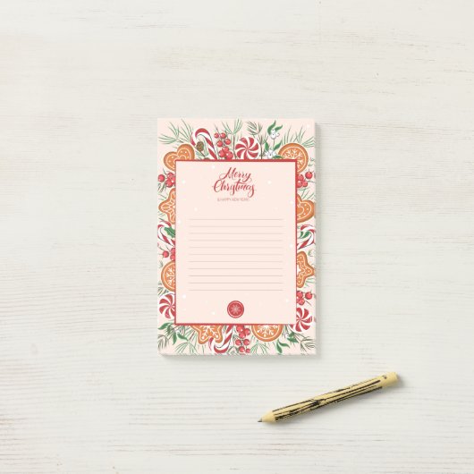 Prettig kerstfeest Post-it Notities Post-it® Notes (Op bureau)