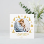 Prettig Kerstfeest Prettig Als Een Moeder Wit Goud Kaart (Staand voorkant)