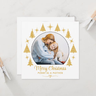 Prettig Kerstfeest Prettig Als Een Moeder Wit Goud Kaart